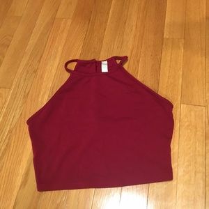 Cherry Red Halter Crop Top